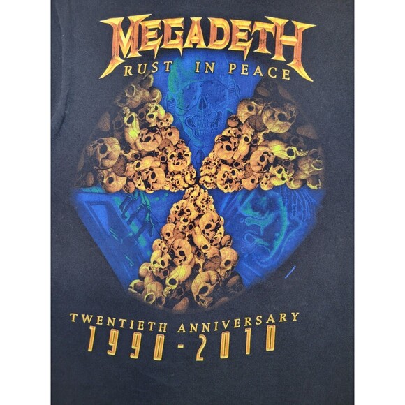 Y2K MEGADETH 2010 T SHIRT SIZE SMALL RUST IN PEACE 20TH ANNIVERSARY DOUBLE SIDED - Picture 7 of 11